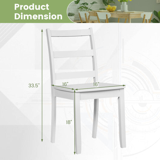 Set of 2 Wood Dining Chairs with Solid Rubber Wood Legs-White LuxuryLifeWay Online Store