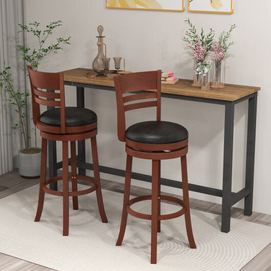 Set of 2 360? Bar Stools with PU Upholstered Seats-Brown LuxuryLifeWay Online Store