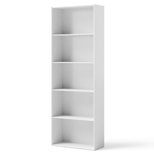 5-Shelf Storage Bookcase Modern Multi-Functional Display Cabinet-White - Color: White LuxuryLifeWay Online Store