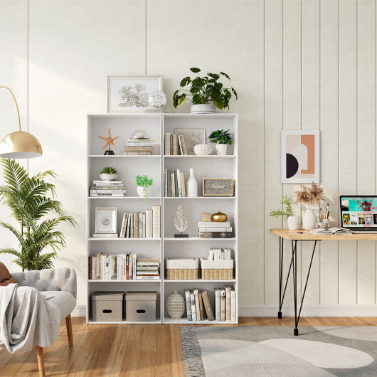 5-Shelf Storage Bookcase Modern Multi-Functional Display Cabinet-White - Color: White LuxuryLifeWay Online Store