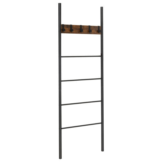 Wall-Leaning Decorative Blanket Holder with 5 Removable Hooks LuxuryLifeWay Online Store