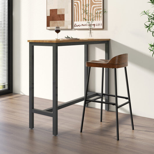 Set of 1/2 29 Inch Industrial Bar Stools with Low Back and Footrests-Set of 2 LuxuryLifeWay Online Store