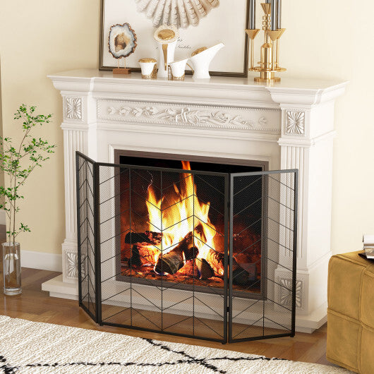 52 x 31 Inch Fireplace Screen-Black LuxuryLifeWay Online Store