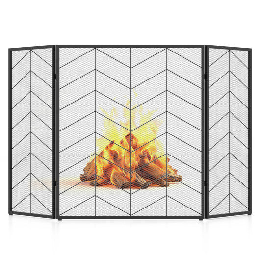 52 x 31 Inch Fireplace Screen-Black LuxuryLifeWay Online Store