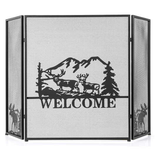 52 x 31 Inch Fireplace Screen-Black LuxuryLifeWay Online Store