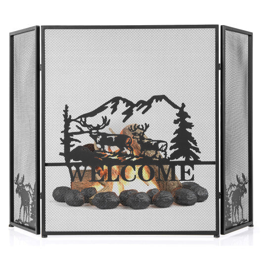 52 x 31 Inch Fireplace Screen-Black LuxuryLifeWay Online Store