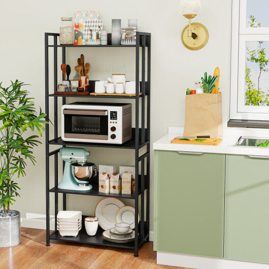 5-Tier Bookshelf with Adjustable and Tiltable Shelves-Rustic Brown LuxuryLifeWay Online Store