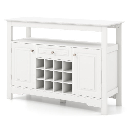 Buffet Sideboard Wine Liquor Coffee Bar Cabinet with Removable Wine Rack-White LuxuryLifeWay Online Store