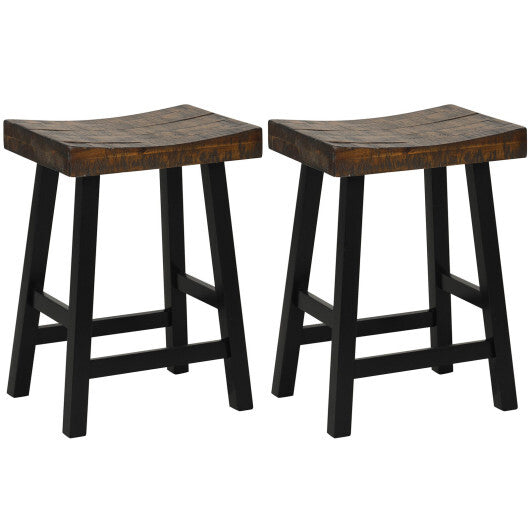 24 Inch Solid Wood Saddle-Seat with Curved Seat Surface and Comfortable Footrests-24 inches LuxuryLifeWay Online Store