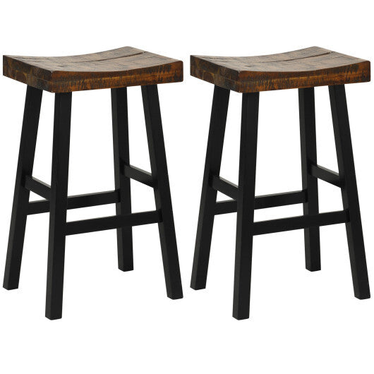 24 Inch Solid Wood Saddle-Seat with Curved Seat Surface and Comfortable Footrests-24 inches LuxuryLifeWay Online Store