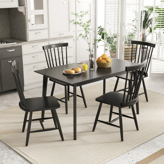Set of 2 Windsor Dining Chairs with High Spindle Back-Black LuxuryLifeWay Online Store