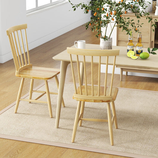 Set of 2 Windsor Dining Chairs with High Spindle Back-Black LuxuryLifeWay Online Store