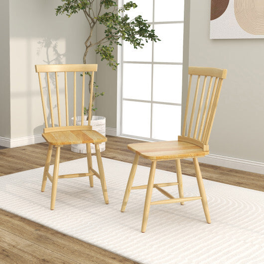Set of 2 Windsor Dining Chairs with High Spindle Back-Black LuxuryLifeWay Online Store