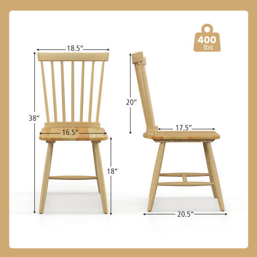 Set of 2 Windsor Dining Chairs with High Spindle Back-Black LuxuryLifeWay Online Store