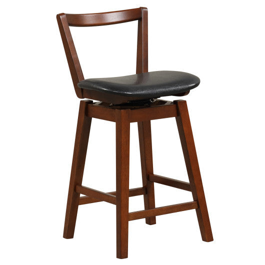 Swivel Upholstered PU Leather Stool with Backrest and Cushioned Seat-30.5 inches LuxuryLifeWay Online Store