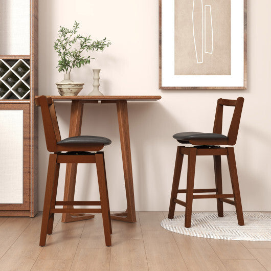 Swivel Upholstered PU Leather Stool with Backrest and Cushioned Seat-30.5 inches LuxuryLifeWay Online Store