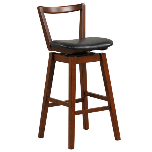 Swivel Upholstered PU Leather Stool with Backrest and Cushioned Seat-30.5 inches LuxuryLifeWay Online Store