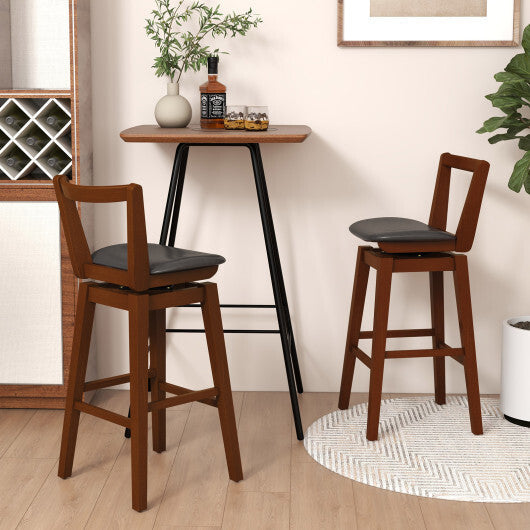 Swivel Upholstered PU Leather Stool with Backrest and Cushioned Seat-30.5 inches LuxuryLifeWay Online Store