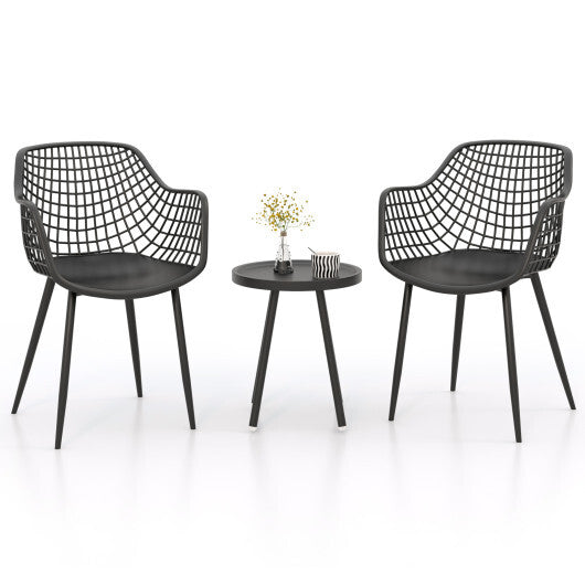 3 Piece Patio Chair Set with PP Seat and Tabletop for Porch-Green LuxuryLifeWay Online Store