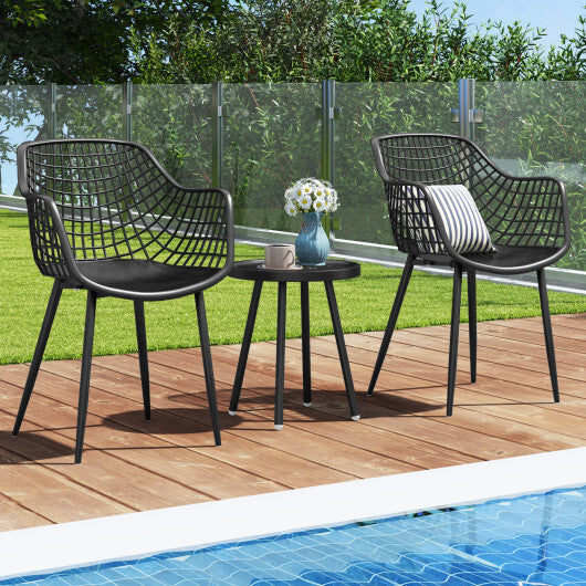 3 Piece Patio Chair Set with PP Seat and Tabletop for Porch-Green LuxuryLifeWay Online Store