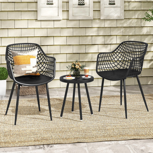 3 Piece Patio Chair Set with PP Seat and Tabletop for Porch-Green LuxuryLifeWay Online Store