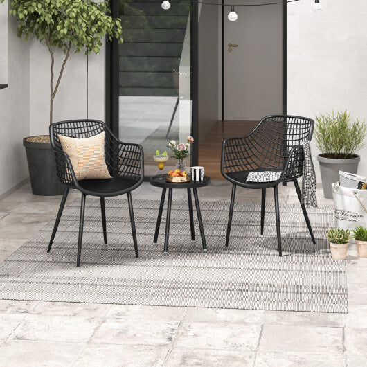 3 Piece Patio Chair Set with PP Seat and Tabletop for Porch-Green LuxuryLifeWay Online Store