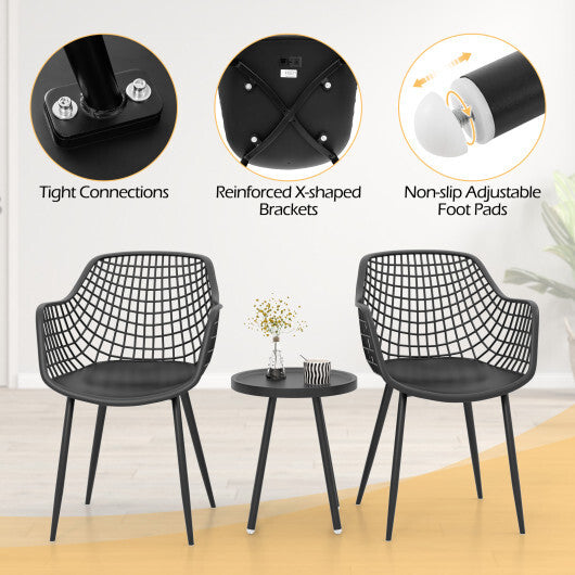 3 Piece Patio Chair Set with PP Seat and Tabletop for Porch-Green LuxuryLifeWay Online Store