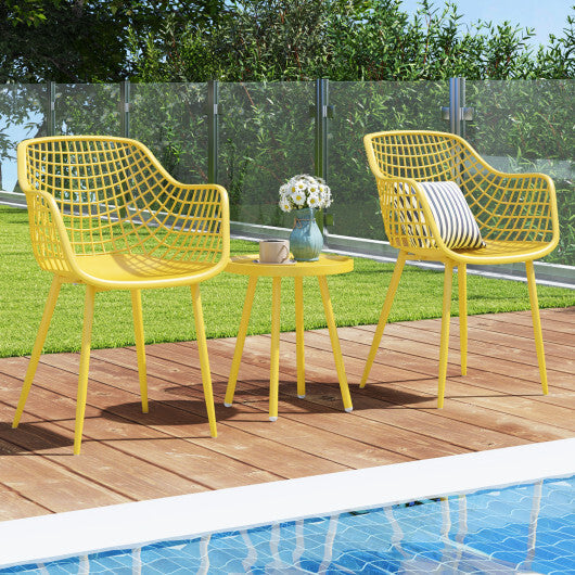 3 Piece Patio Chair Set with PP Seat and Tabletop for Porch-Green LuxuryLifeWay Online Store