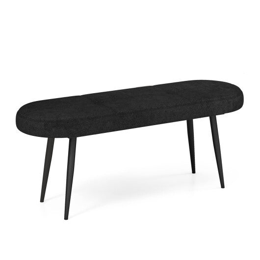47 Inch Upholstered Entryway Bench with Heavy-duty Metal Frame-Gray LuxuryLifeWay Online Store