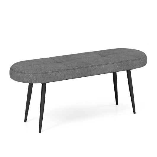 47 Inch Upholstered Entryway Bench with Heavy-duty Metal Frame-Gray LuxuryLifeWay Online Store