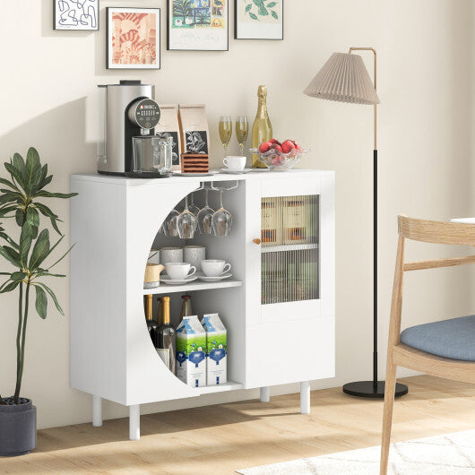 Kitchen Sideboard with Glasses Holder for Living Room Dining Room-White LuxuryLifeWay Online Store