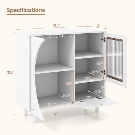 Kitchen Sideboard with Glasses Holder for Living Room Dining Room-White LuxuryLifeWay Online Store