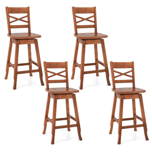 Swivel 24-Inch Counter Height Stool Set of 2 with Inclined Backrest-Cream LuxuryLifeWay Online Store