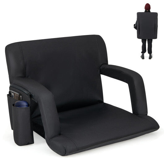 Stadium Seat for Bleachers with Back Support 6 Adjustable Positions-Black LuxuryLifeWay Online Store