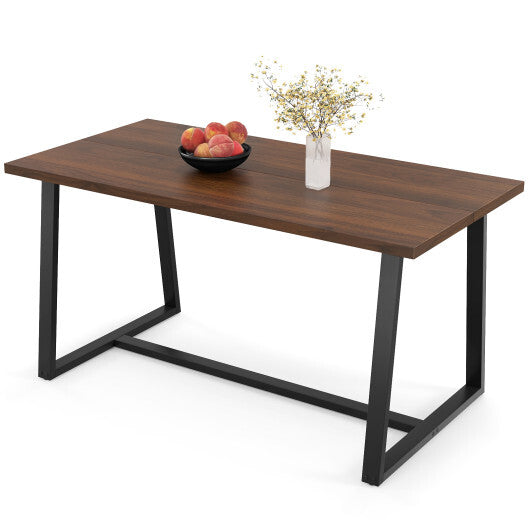 Large Dining Table with Heavy-duty Metal Frame and Anti-slip Foot Pads-Black