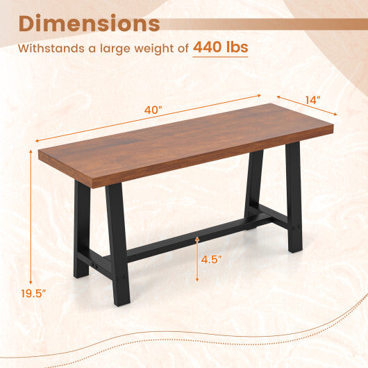60 Inch Dining Bench 3 Person Entryway Shoe Bench with Metal Frame-60 inches LuxuryLifeWay Online Store
