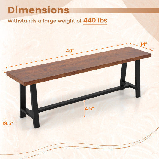 60 Inch Dining Bench 3 Person Entryway Shoe Bench with Metal Frame-60 inches LuxuryLifeWay Online Store