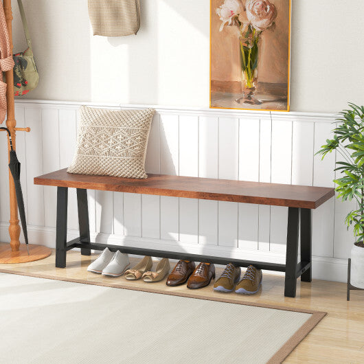 60 Inch Dining Bench 3 Person Entryway Shoe Bench with Metal Frame-60 inches LuxuryLifeWay Online Store