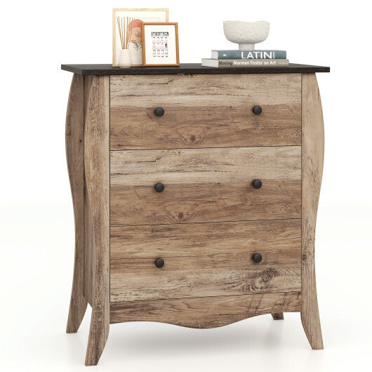 Dresser for Bedroom with 3 Folding Fabric Drawers and Anti-tipping Kit-Brown - Color: Brown LuxuryLifeWay Online Store