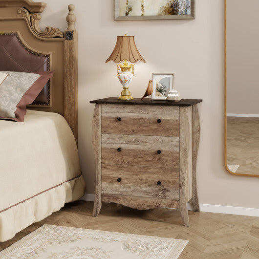 Dresser for Bedroom with 3 Folding Fabric Drawers and Anti-tipping Kit-Brown - Color: Brown LuxuryLifeWay Online Store