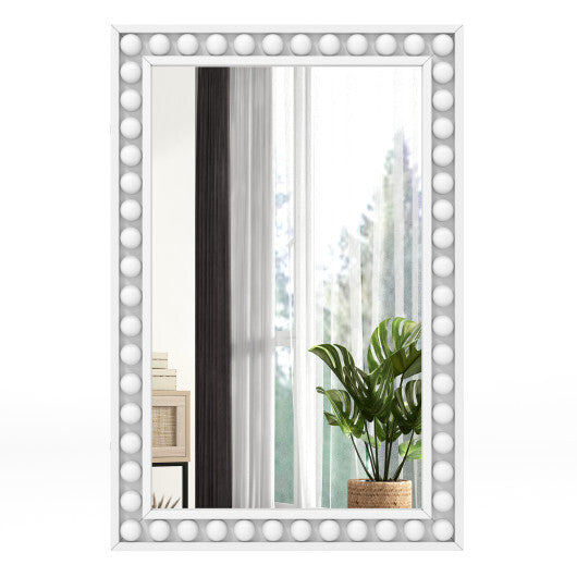 24 x 36 Inches Rustic Wall Mirror with Solid Wood Frame for Living Room  Bedroom-Brown LuxuryLifeWay Online Store