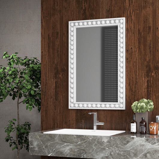 24 x 36 Inches Rustic Wall Mirror with Solid Wood Frame for Living Room  Bedroom-Brown LuxuryLifeWay Online Store