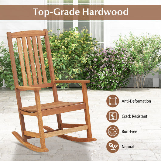 Patio Rocking Chair Ergonomic High-Back Outdoor Rocker with Smooth Rocking Base LuxuryLifeWay Online Store