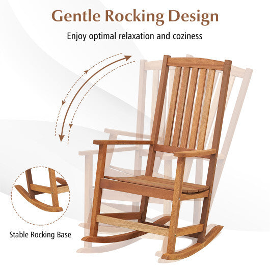 Patio Rocking Chair Ergonomic High-Back Outdoor Rocker with Smooth Rocking Base LuxuryLifeWay Online Store