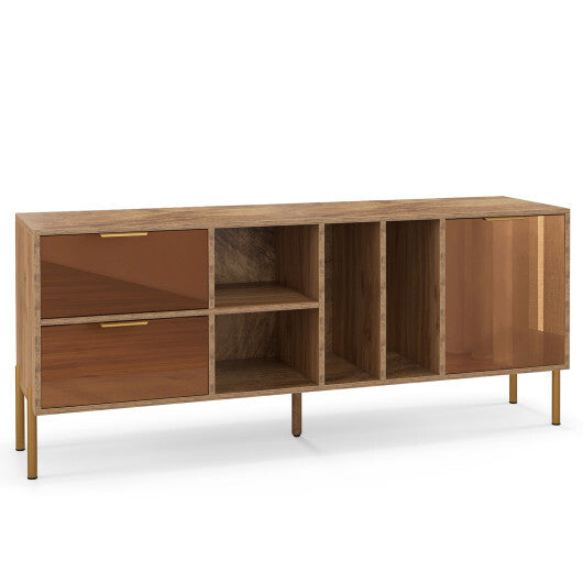 Mirrored Buffet Cabinet with 2 Drawers and 1 Door for Living Room-Natural LuxuryLifeWay Online Store