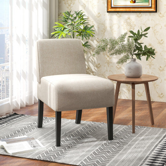 Upholstered Living Room Chair with Rubber Wood Legs-Dark Gray