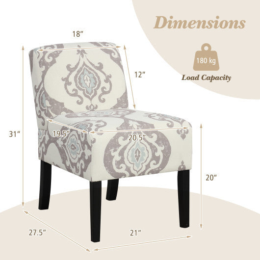 Upholstered Living Room Chair with Rubber Wood Legs-Dark Gray