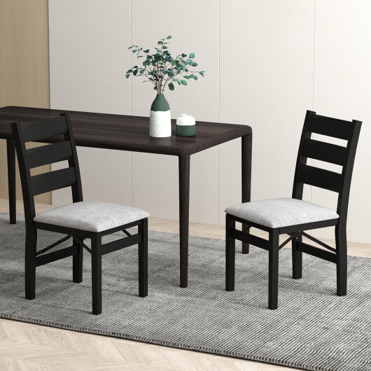 Modern Upholstered Folding Chairs Set of 2 with Comfy Backrest-Black LuxuryLifeWay Online Store