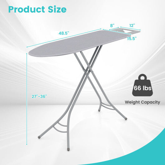 Foldable Ironing Board with Iron Rest and Adjustable Height-Turquoise LuxuryLifeWay Online Store