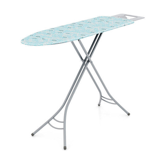 Foldable Ironing Board with Iron Rest and Adjustable Height-Turquoise LuxuryLifeWay Online Store